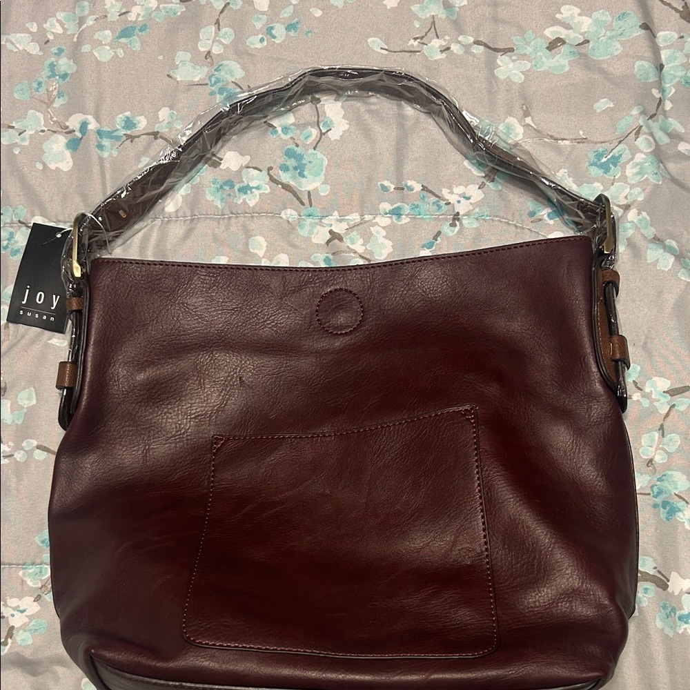 Joy Susan Dark Chocolate Leather Shoulder Bag